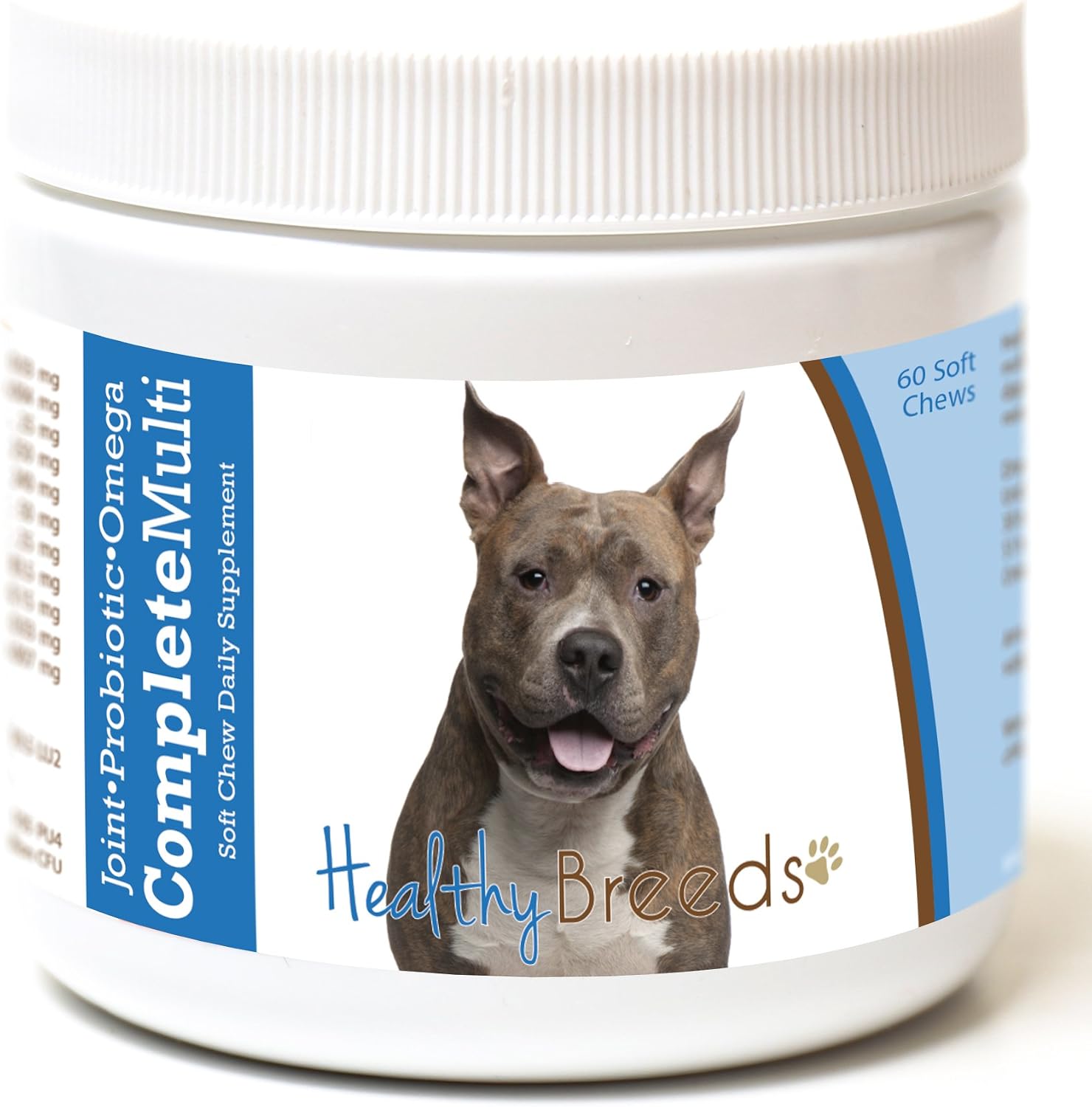 Healthy Breeds Multivitamínico Todo en Uno para American Staffordshire Terrier - Completo con Probióticos, Glucosamina, Condroitina y Omega - 60 Golosinas Blandas