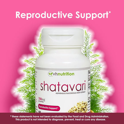 VH Nutrition SHATAVARI | Extracto de Asparagus Racemosus 700mg | Vitalidad Femenina* | Equilibrio Hormonal* | 60 Cápsulas – Image 4