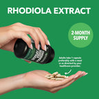 Rhodiola Rosea Cápsulas - Adaptógeno Herbal con 3% Salidrósidos - 60 Cápsulas Veganas