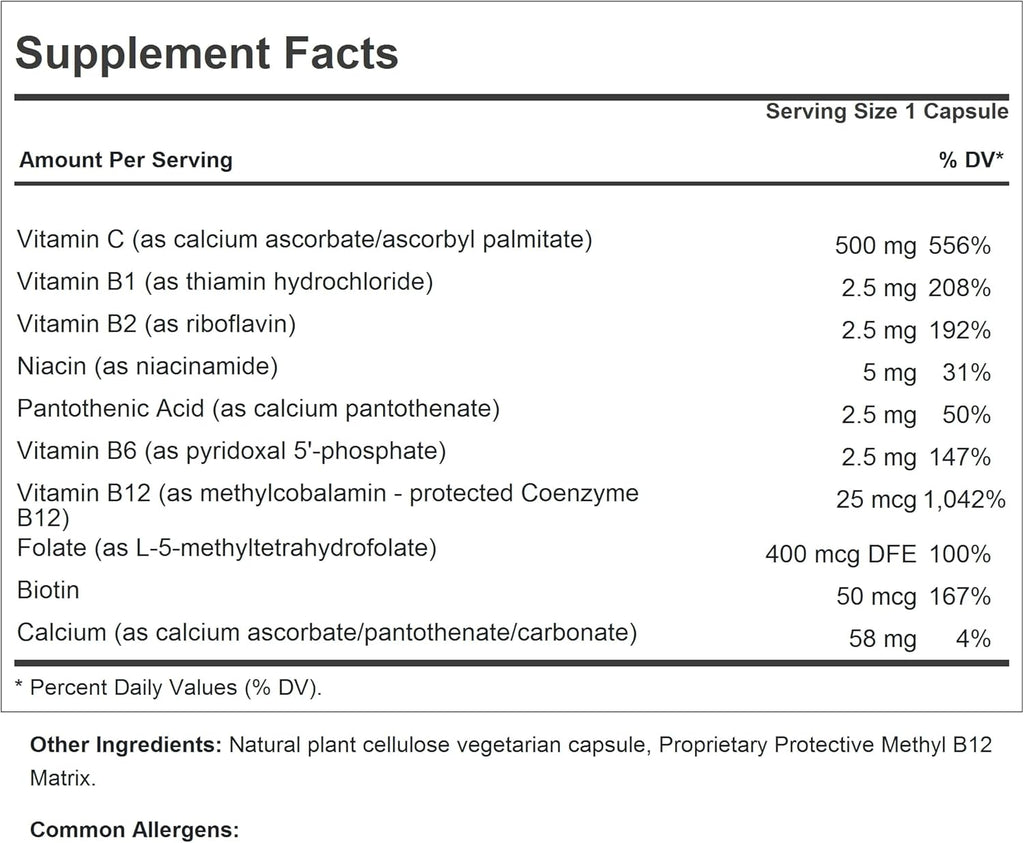 ANDREW LESSMAN Vitamina C 500 Plus Complejo B - 180 Cápsulas