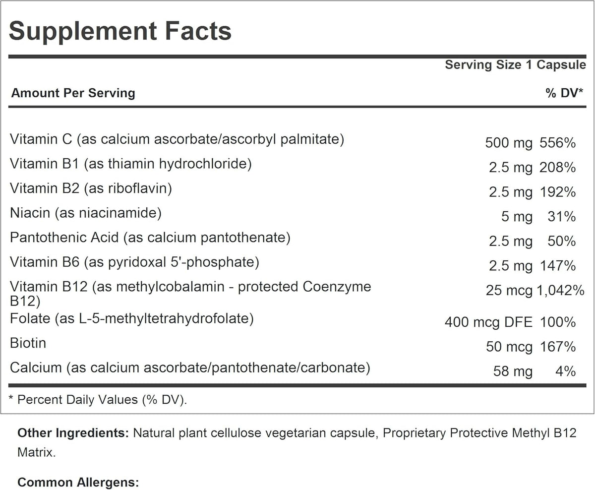 ANDREW LESSMAN Vitamina C 500 Plus Complejo B - 180 Cápsulas – Image 2