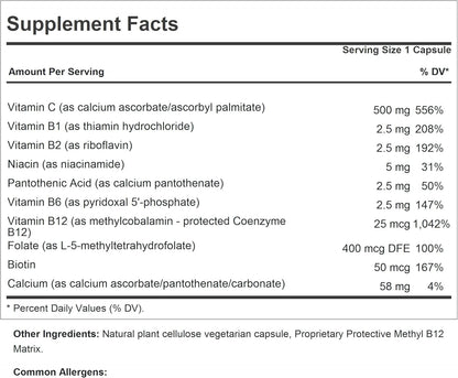 ANDREW LESSMAN Vitamina C 500 Plus Complejo B - 180 Cápsulas – Image 2