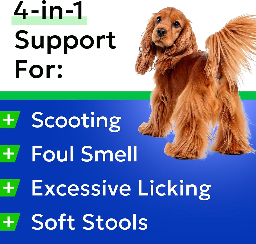 BARK&SPARK Golosinas para el Tratamiento de Glándulas Anales para Perros - Suplemento de Apoyo con Prebióticos y Enzimas Digestivas - Sabor a Bacon, 120 Golosinas