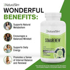 NaturalSlim Somarenew - Potenciador del Metabolismo y Limpieza Corporal con Fitoplancton Marino y Ácido Fúlvico Negro - 180 Cápsulas Vegetales