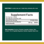 Nature's Bounty Vitamina B6, 100 mg, 100 Comprimidos