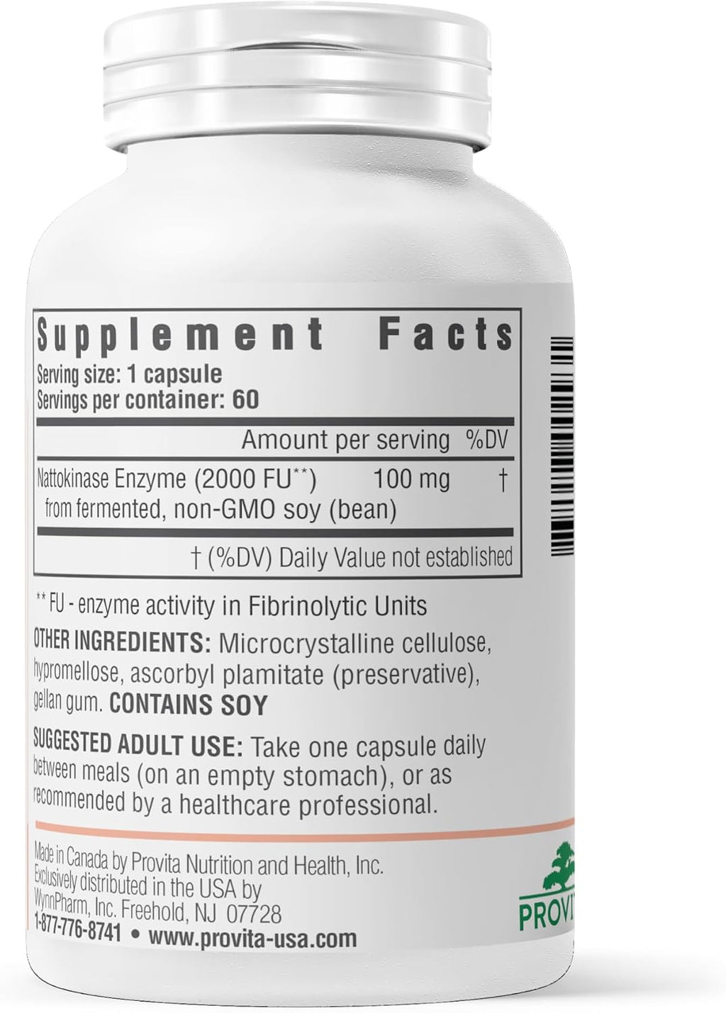 PROVITA Nattoquinasa 2000 FU | 100mg | 60 Cápsulas | Salud Cardiovascular
