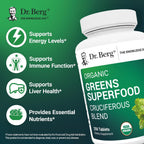 Dr. Berg's Greens Superfood Cruciferous Vegetable Tablets - 250 Comprimidos