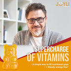 Joyli Superfruit Gummies - Gomitas Multivitamínicas sin Azúcar para Adultos - Vitaminas Naturales con Goji, Saúco, Vitamina A, C, D y E - Apoya la Inmunidad, Digestión y Energía