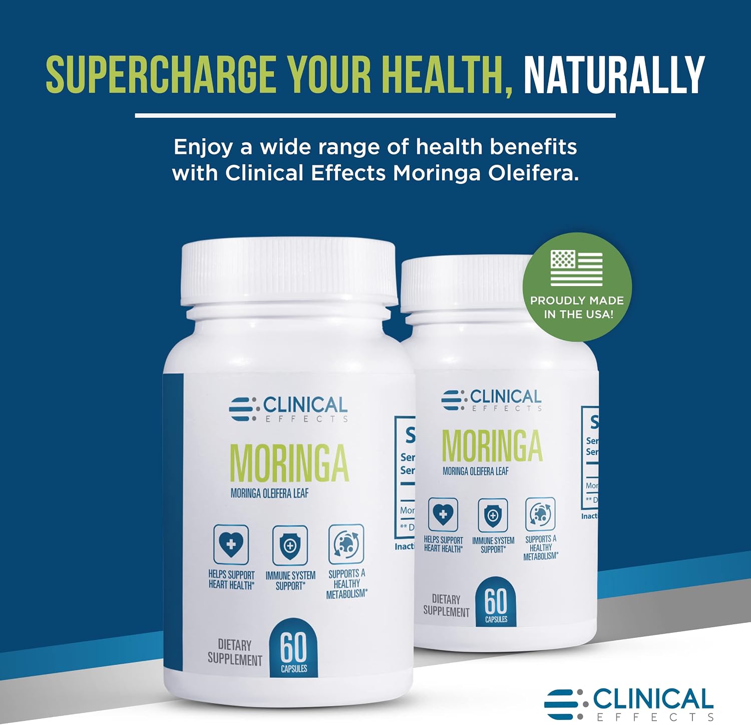 Clinical Effects Moringa Oleifera - 800mg Cápsulas Superfood - 60 Cápsulas