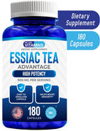 Essiac Tea Cápsulas de We Like Vitamins - 180 Cápsulas con Bardana, Acedera, Olmo Americano y Ruibarbo - 900mg por Dosis