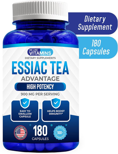 Essiac Tea Cápsulas de We Like Vitamins - 180 Cápsulas con Bardana, Acedera, Olmo y Ruibarbo - 900mg por Dosis – Image 5