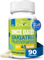 Bariátrico Multivitamínico con Hierro 45mg – Una Vez al Día – Cápsulas Fáciles de Tragar – 90 Cápsulas (Suministro 3 Meses)