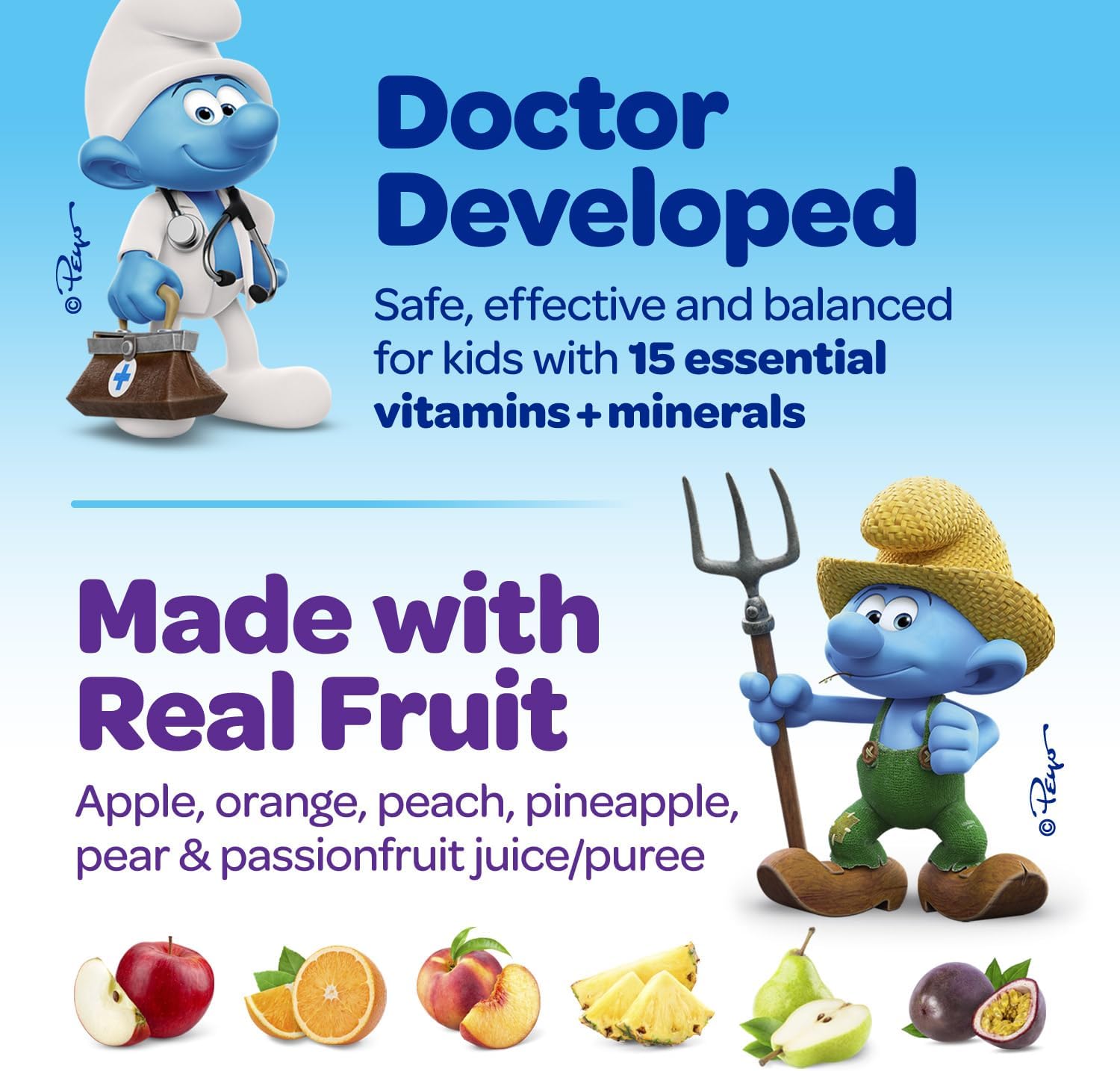 Gominolas Multivitamínicas Smurfs para Niños - 60 Gominolas