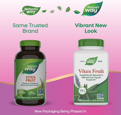 Nature's Way Vitex Fruit (Agnus-castus) - 320 Cápsulas, Vegano – Image 2