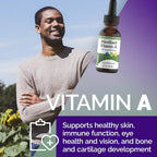 Micellized Vitamin A Drops - Liquid Supplement with Palmitate and Beta-Carotene - 1507 mcg RAE (5025 IU) per drop - 30 ml
