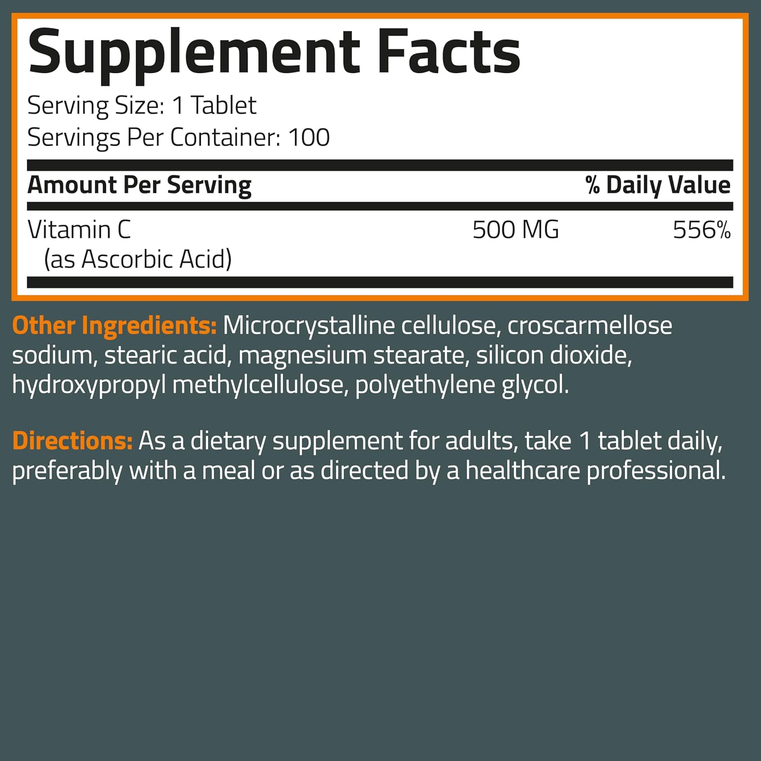 Bronson Vitamina C 500 mg - 100 Comprimidos Vegetarianos