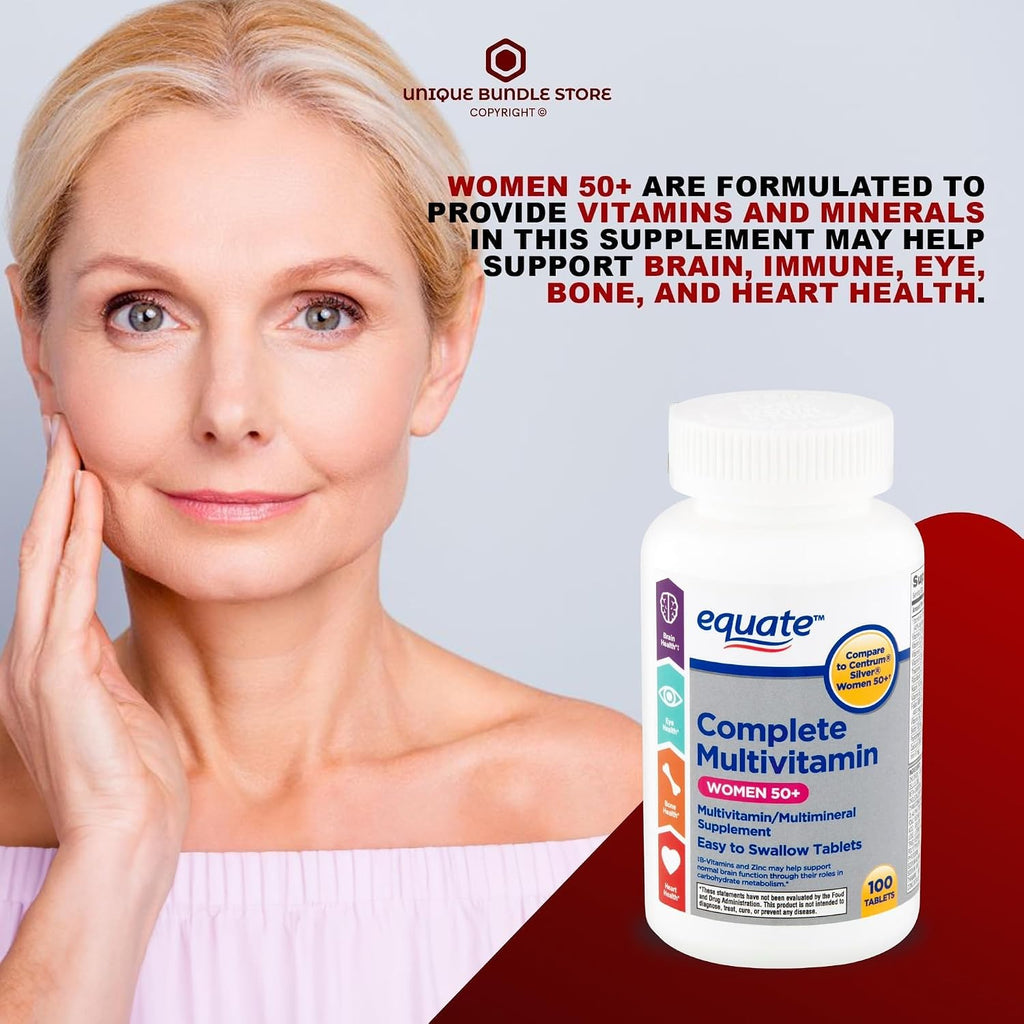 Multivitamínico para Mujeres 50+ – 100 Tabletas, 1 al Día (Pack de 3)