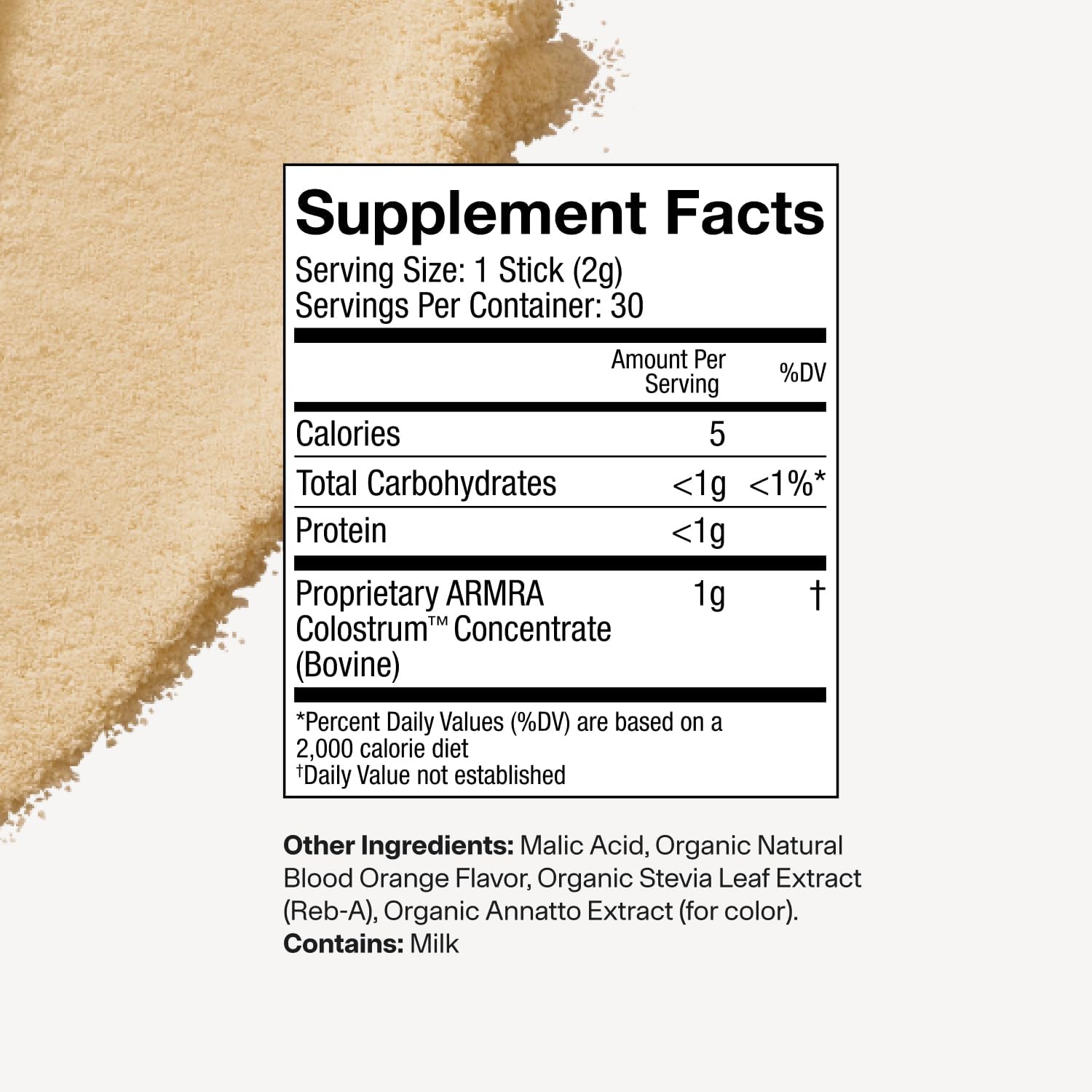 ARMRA Colostrum™ Powder - Sabor Naranja Sangre | 30 Dosis