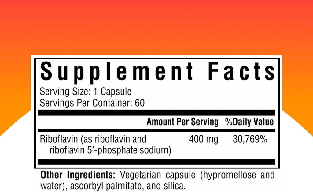Seeking Health Riboflavina - Suplemento de Vitamina B2 para Apoyo a la Metilación - Apoya el Metabolismo de la Homocisteína con Ingredientes Antioxidantes - 400 mg, 60 Cápsulas