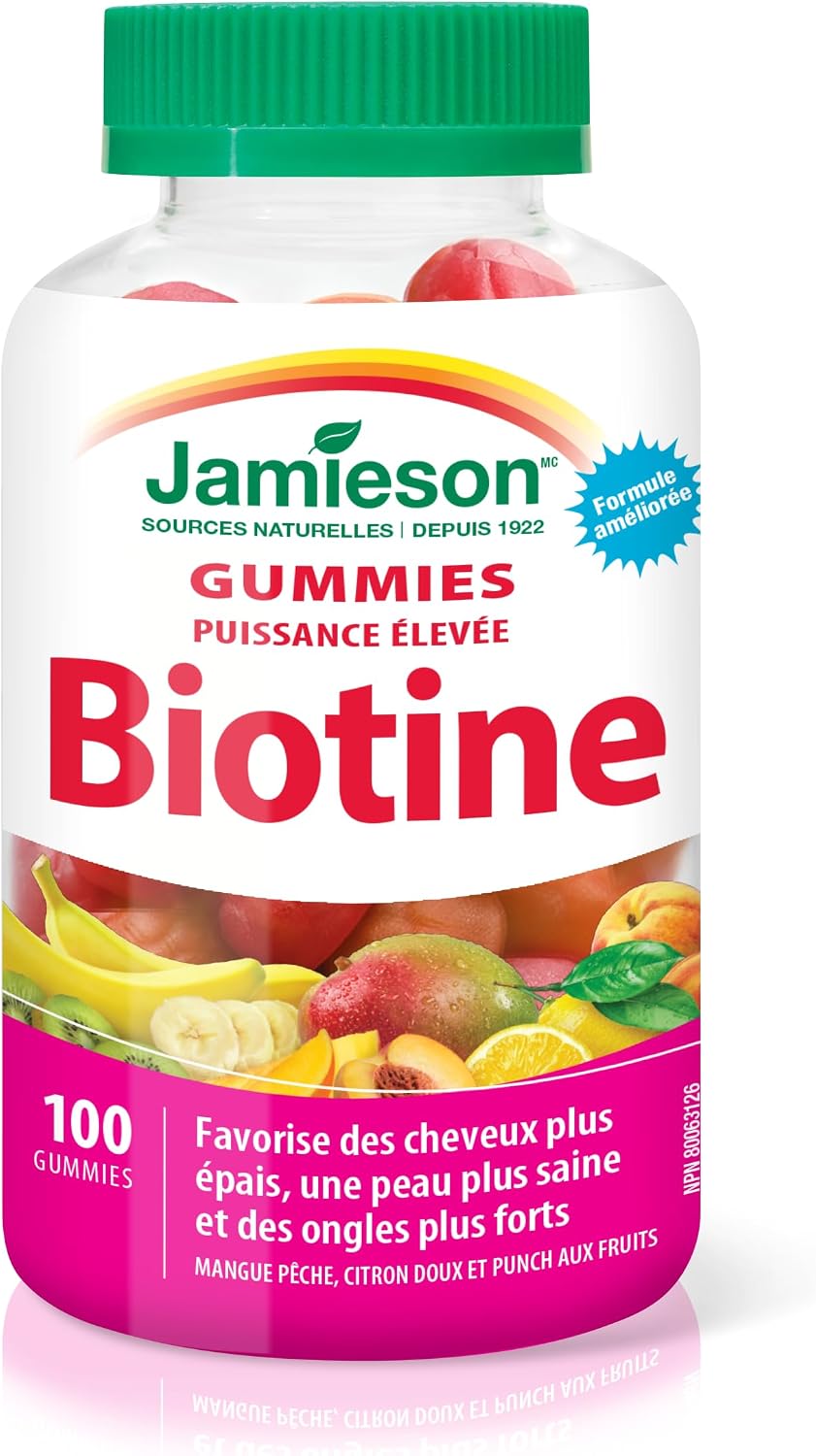 Gomitas de biotina de alta potencia Jamieson, 100 unidades