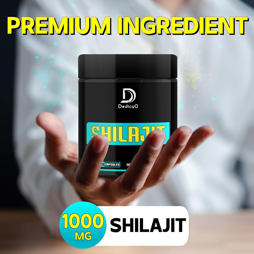 DEDICAD Shilajit 1000mg Cápsulas - 180 Comprimidos - Complemento de Shilajit del Himalaya