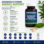 LifeSource Vitamins - Complejo B Metilado Superior - 120 Cápsulas