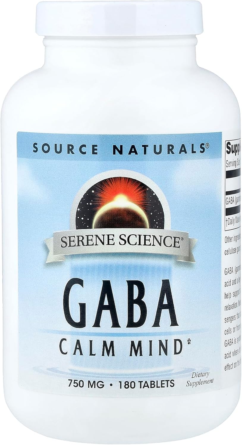 Source Naturals Serene Science GABA 750 mg Calm Mind - 180 Comprimidos