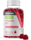 Viteey Gominolas de Vitamina B12 para Adultos y Adolescentes 1000mcg, Sin Azúcar