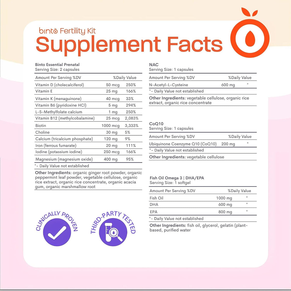 Kit de Fertilidad Femenina Binto – Apoya la – N-acetilcisteína (NAC): Un precursor del glutatión, el principal – Image 2
