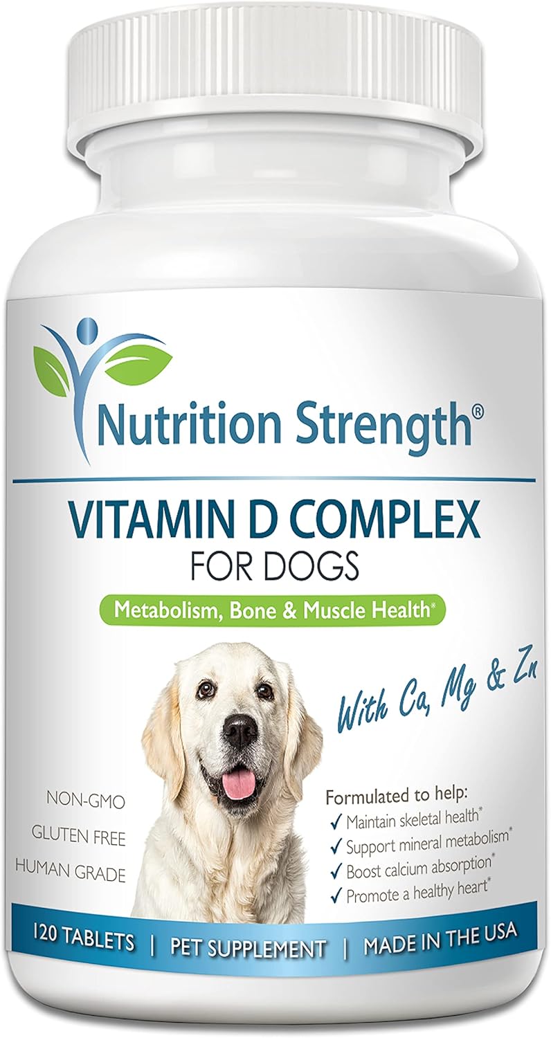 Nutrition Strength 9-en-1 Valeriana para Perros 200mg, Manzanilla 160mg, L-Triptófano y Hierbas para Estrés y Calma, 120 Comprimidos