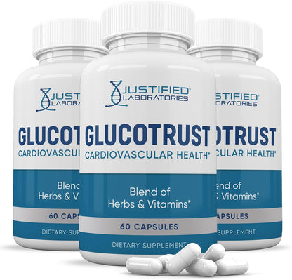 (Pack de 3) Glucotrust Advanced Formula 688mg Suplemento en Cápsulas, 180 Cápsulas