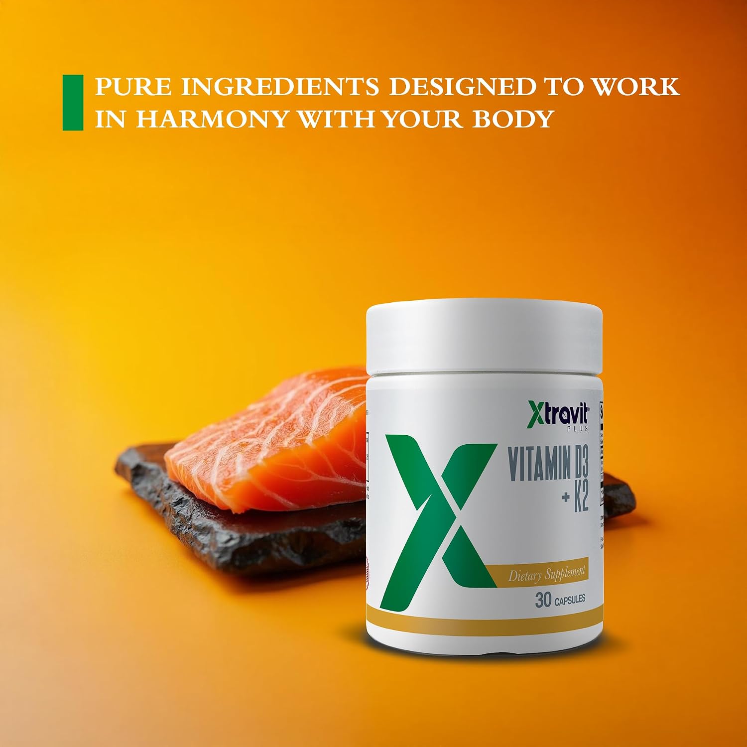 Xtravit Vitamina D3 + K2 – 5000 UI de D3 y 200 mcg de K2 – 30 Cápsulas