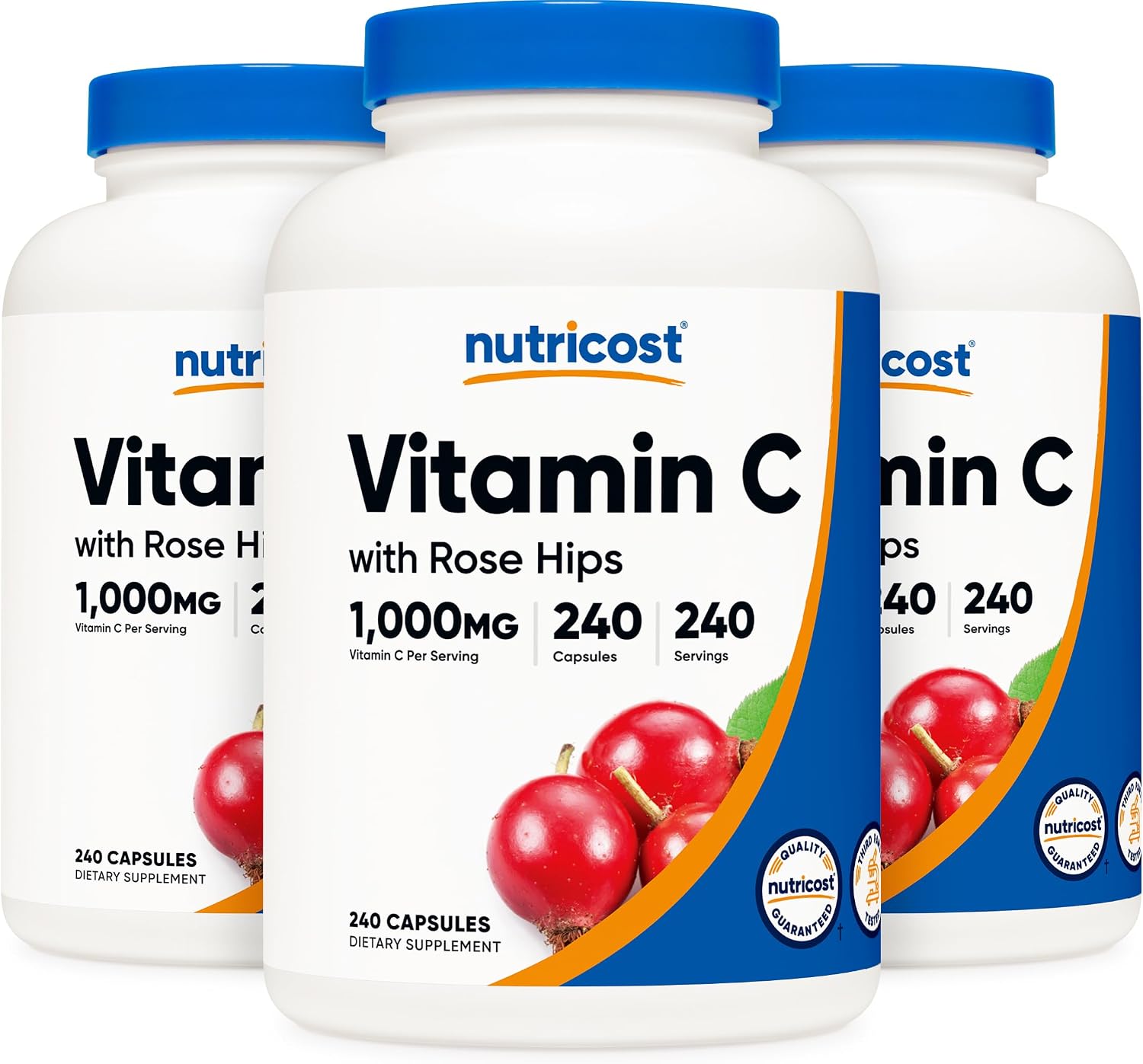 Nutricost Vitamin C with Rose Hips 1025 mg, 240 Capsules (3 Pack)