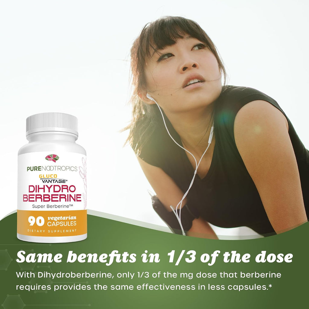 Pure Nootropics - Dihidroberberina (GlucoVantage) 100 mg, 90 Cápsulas | Super Berberine