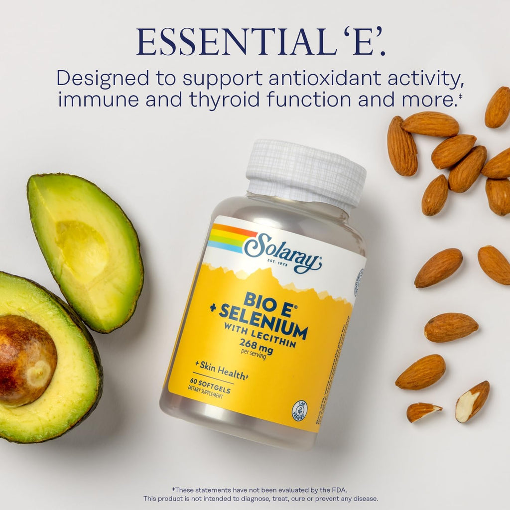 SOLARAY Bio Vitamina E con Selenio - 60 Cápsulas Blandas