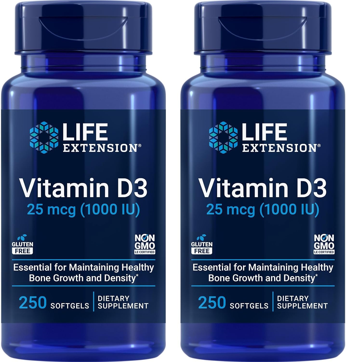 Life Extension Vitamina D3 25 mcg (1000 UI) – 2x250 cápsulas blandas
