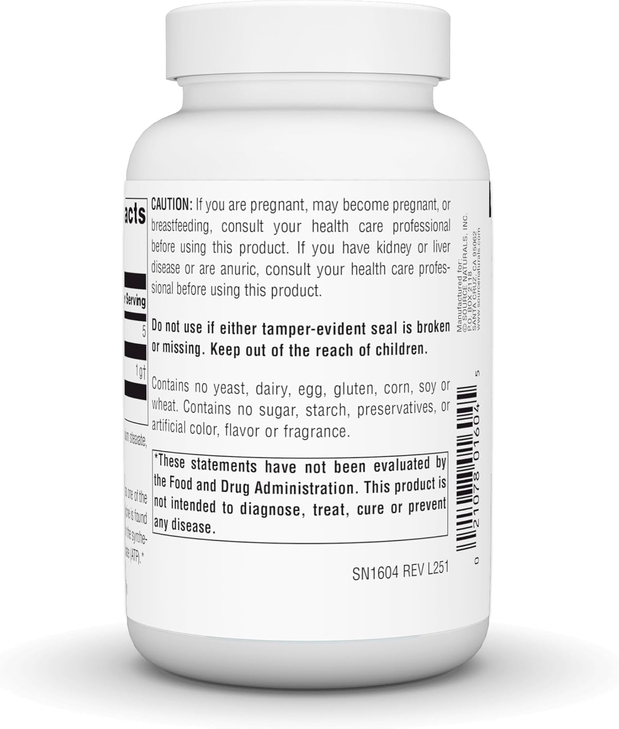 Source Naturals Glicina, Complemento Alimenticio - 500 mg - 100 Cápsulas