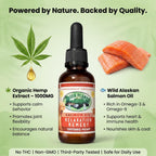 Aceite de Hemp para Perros y Gatos con Salmón Salvaje de Alaska - 1000 mg