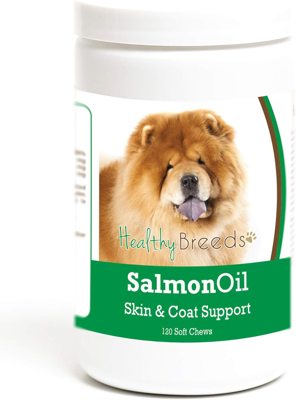 Healthy Breeds Golosinas Blandas de Aceite de Salmón para Perros Chow Chow, 120 Unidades