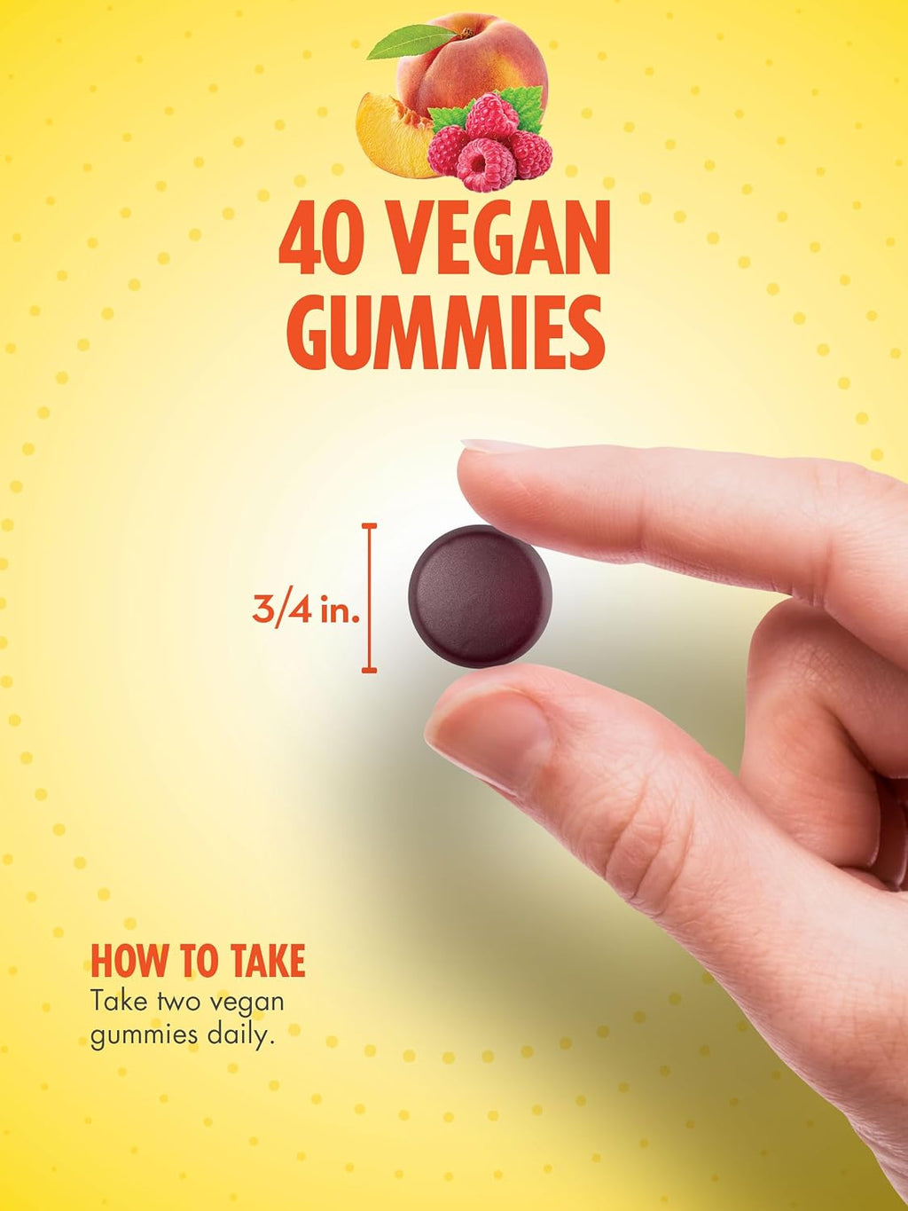 Sundance Vitamins B-12 Energy Gummies - Gominolas de Vitamina B12 con Ashwagandha y L-Carnitina - 40 Gominolas Veganas Sabor Melocotón y Frambuesa
