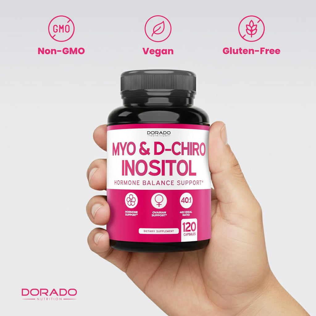 Myo-Inositol & D-Chiro Inositol 40:1 para Mujer - 120 Cápsulas, 2050 mg por Dosis