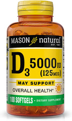 MASON NATURAL Vitamina D3 1000 UI (25 mcg) - 300 Cápsulas Blandas