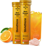 SETU Skin Renew Gluta Fizz: Glutatión con Vitamina C, 30 Comprimidos Efervescentes Sabor Naranja
