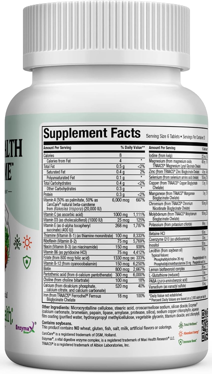 Maxi Health Supreme Multivitamínico para Hombres y Mujeres – 120 Comprimidos