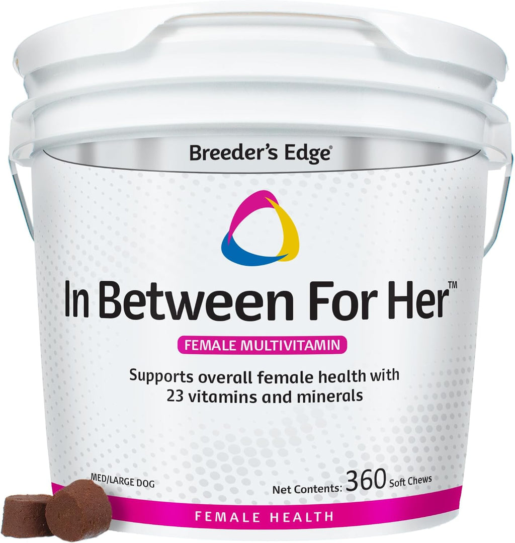 Breeder's Edge in Between for Her - Multivitamínico diario para perros y gatos criadores (90 comprimidos, razas medianas y grandes)