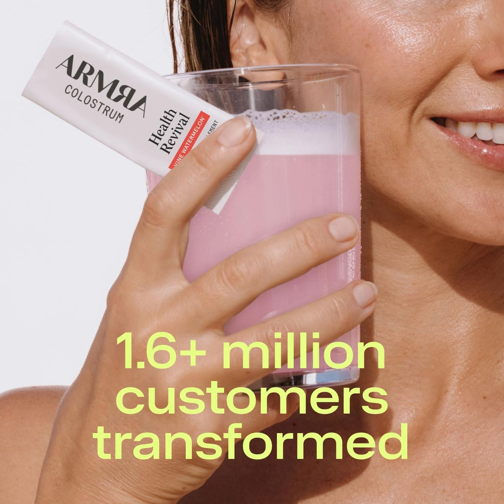 ARMRA Colostrum Powder | Vine Watermelon | Salud Intestinal & Hinchazón | Piel & Cabello | Inmunidad | Keto, Sin Gluten & Sin Grasa | 30 Servicios
