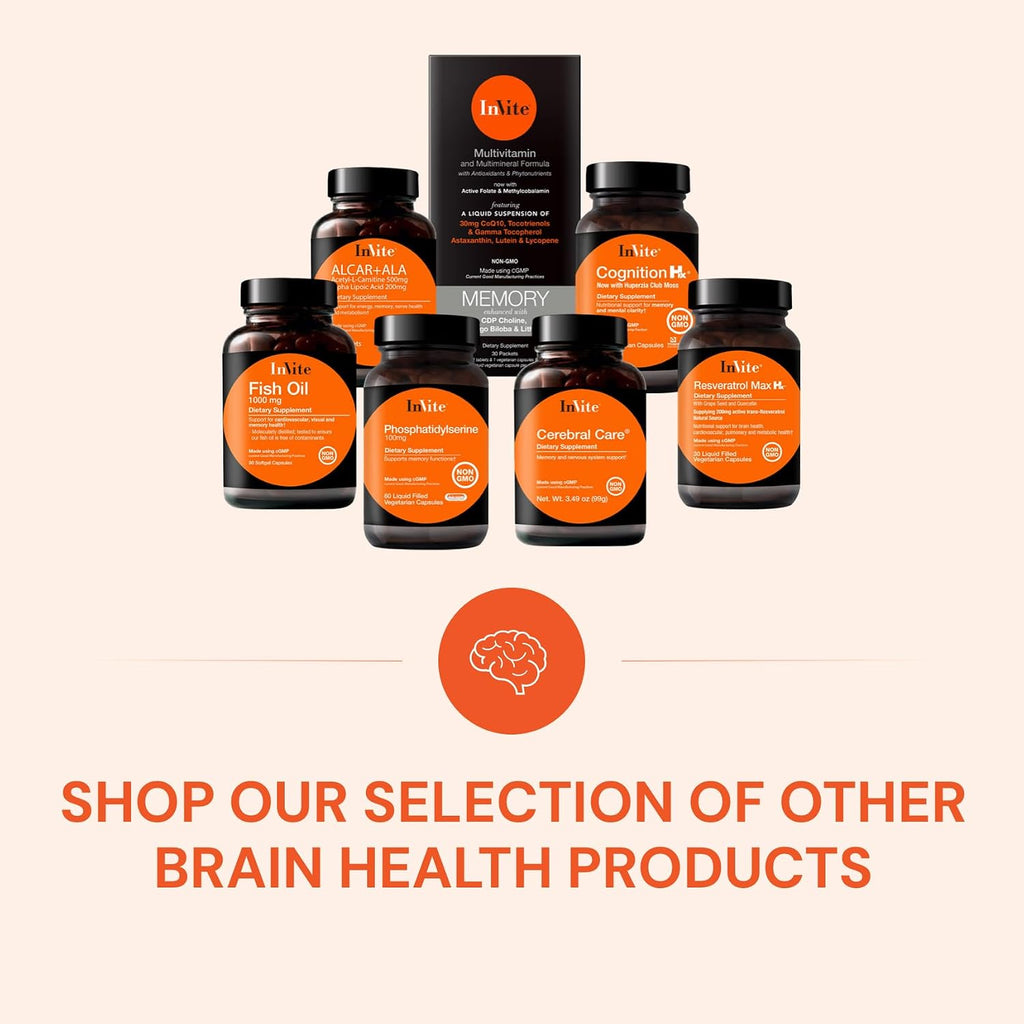 Invite Health Fosfatidilserina 100 mg – Memoria y Concentración – 60 Cápsulas (Paquete de 2)