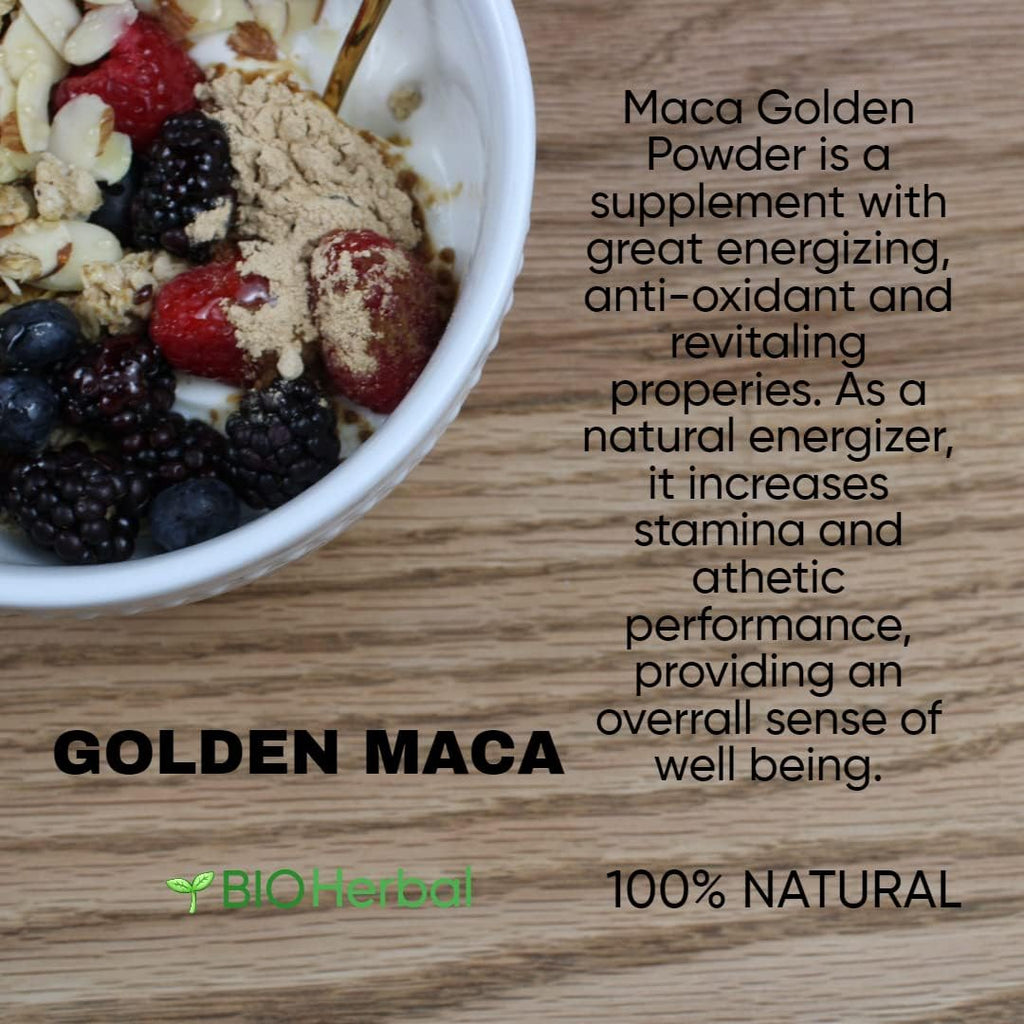 Bio Herbal Maca Golden - Polvo de Raíz de Maca 100% Natural (180g)