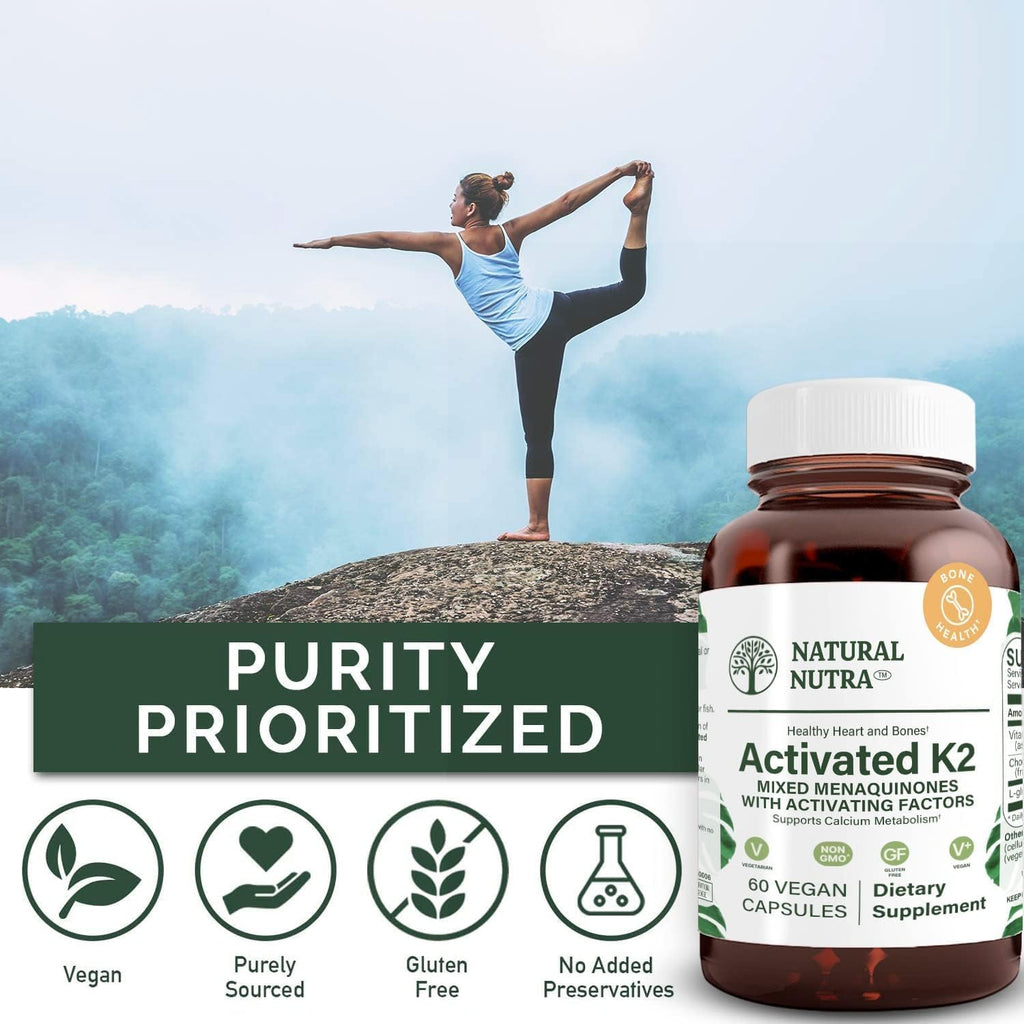 Natural Nutra Vitamina K2 Full Spectrum, 75 mcg, 180 Cápsulas (3 Envases de 60)