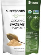 MRM Organic Baobab Powder - Polvo de Baobab Orgánico, Superalimento Vegano - 40 Raciones